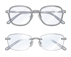 DSFZ - 細身のスクエア, リムレス